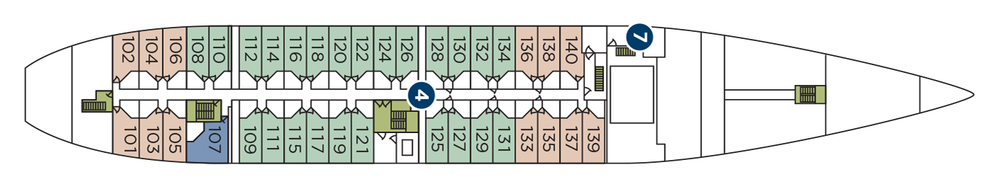 Windstar Cruises, Wind Star, Deck 1.png